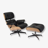 Iconic Design Charles Eames Lounge Chair & Ottoman – Ash Wood  Black - Interior Furnishes
